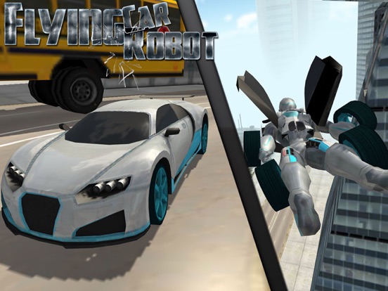 Screenshot #2 for Flying Car Robot Flight Drive Simulator Game 2017