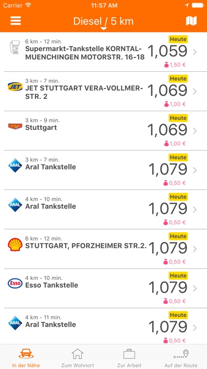 Sprit - Treibstoffpreisvergleich