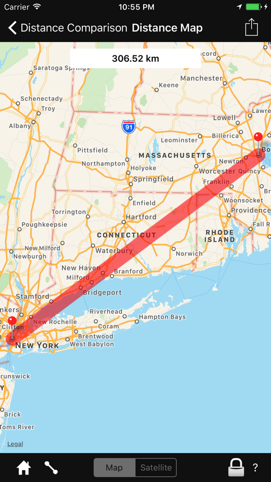#1. Distance Comparison Map (iOS) By: Purple Development