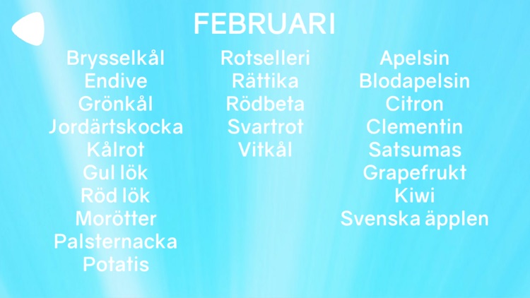 Säsongsmat - frukt och grönt månad för månad