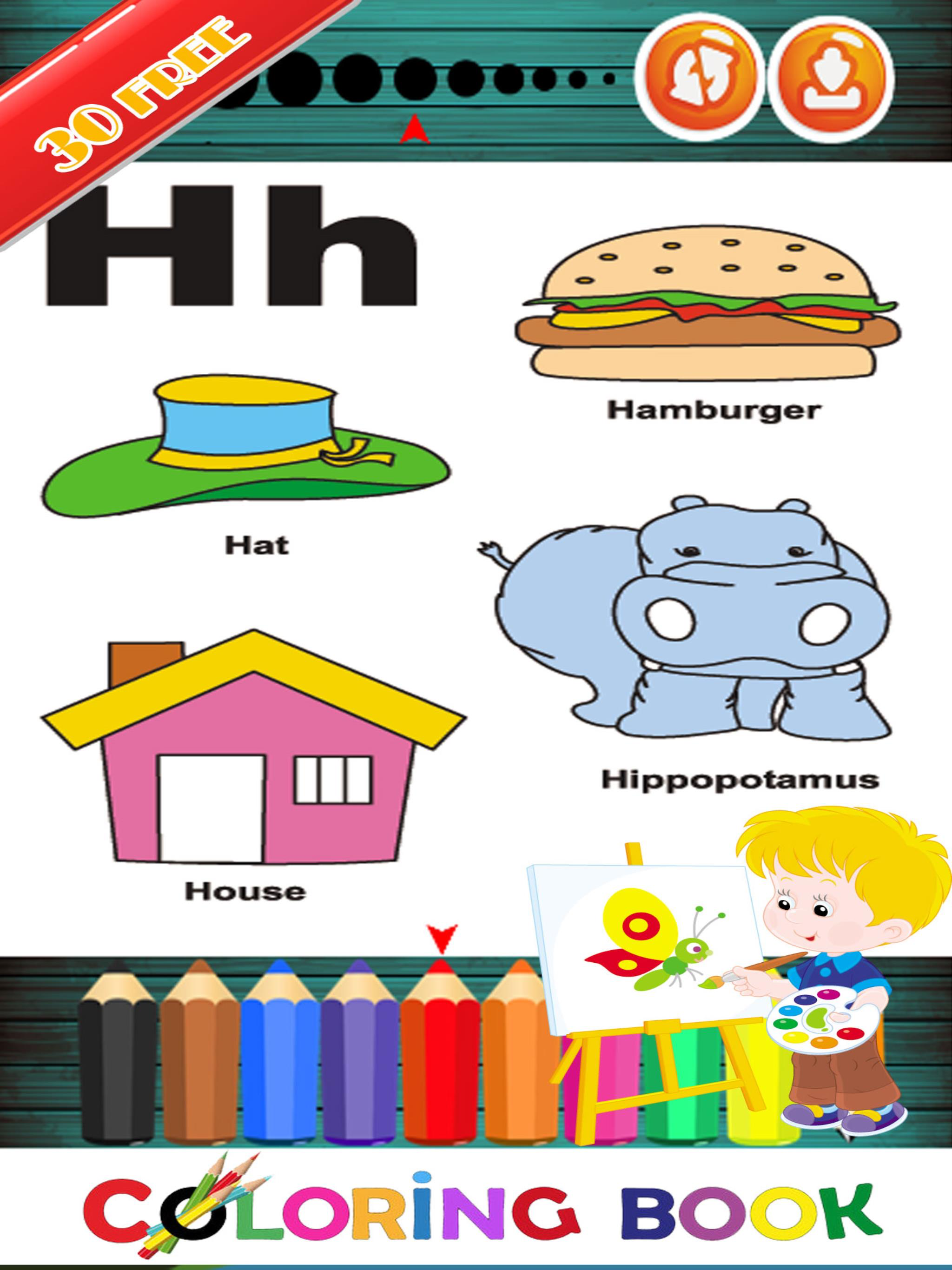 Alphabet decals Fun Coloring Page For Kindergarten screenshot 7