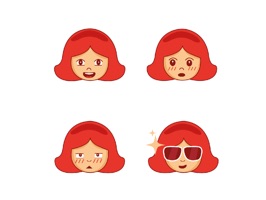 Girl Face Stickers - Show your feelings with these stickers in an iMessage chat