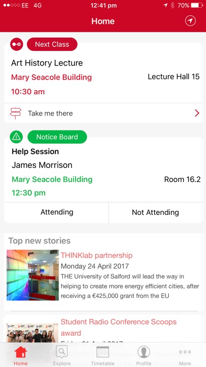 Salford Business School Location Based Service App