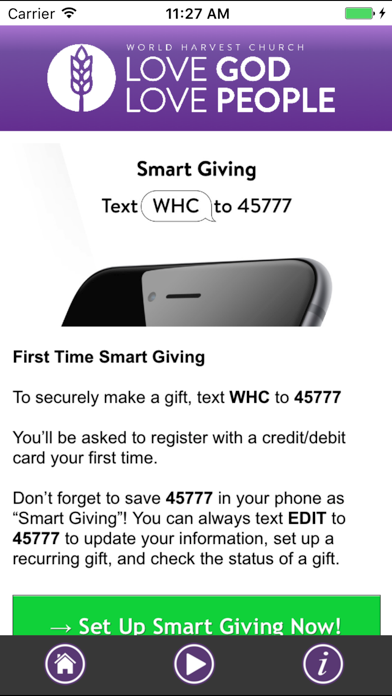 World Harvest Church iPhone screenshot 5 - Lifestyle app