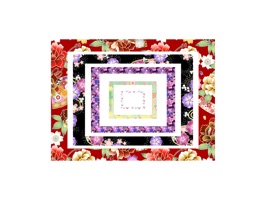 Attached to the message, it is a cute, Japanese pattern frame sticker
