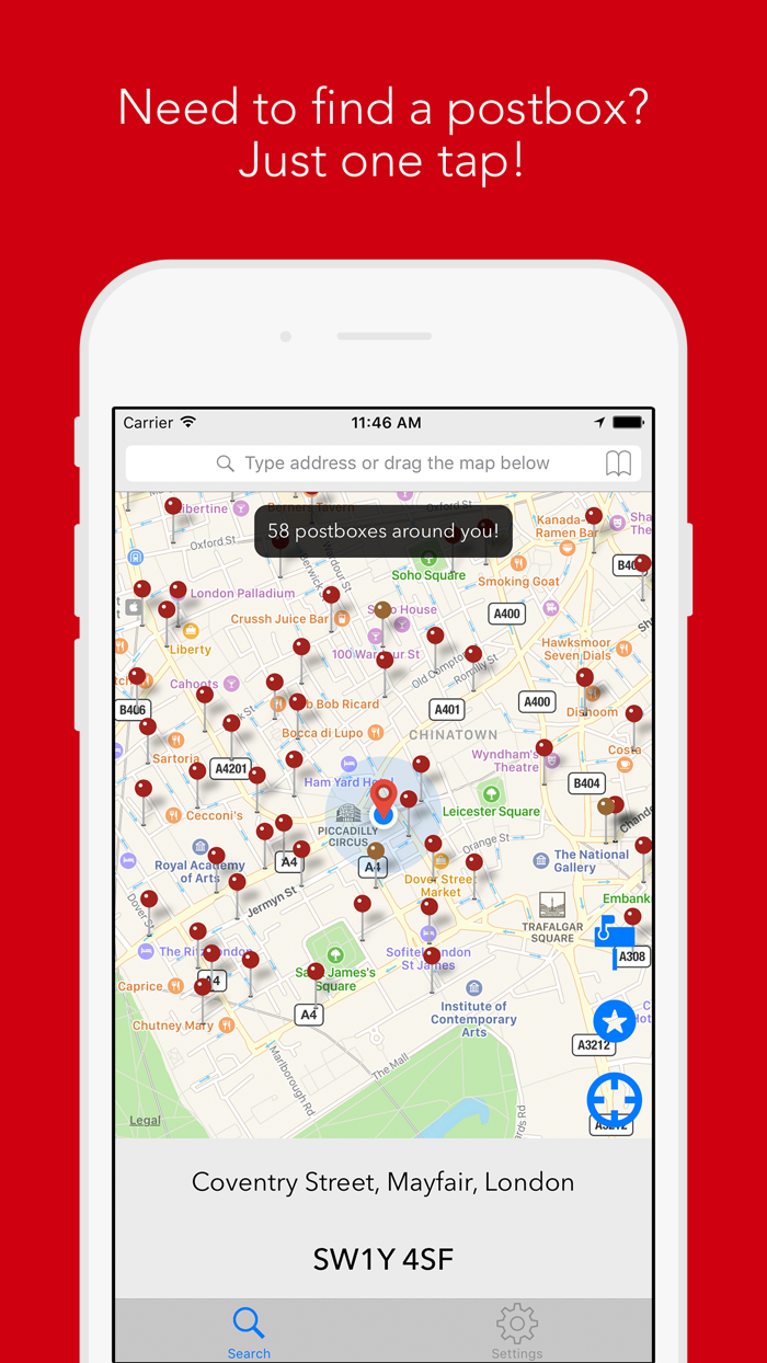 Postcodes and Postbox Search