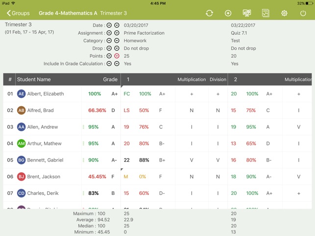 SchoolSpeak Gradebook