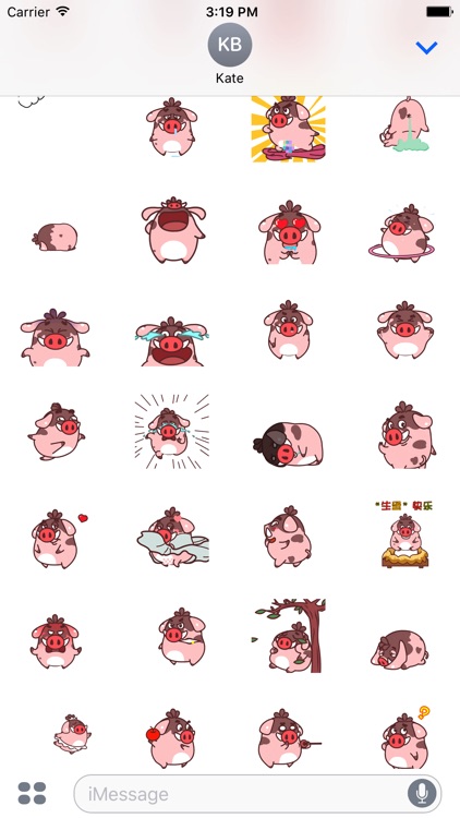 Lovely Fat Boar Animated Stickers For iMessage screenshot-4