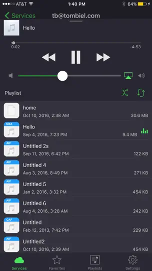 Captura de pantalla de Waver Cloud Music Player en iPhone 1