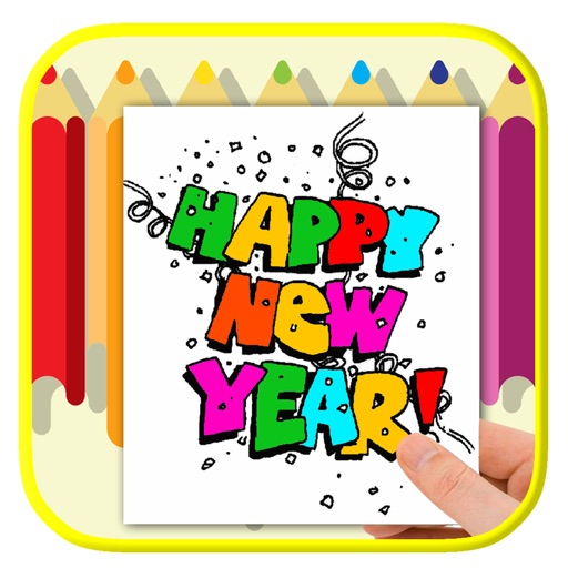 Happy New Year Coloring Page game Education icon