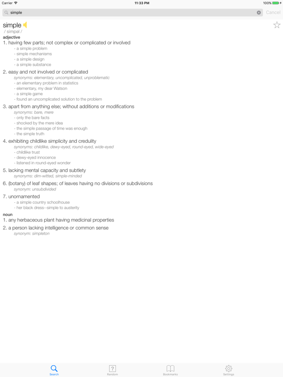 Plain English Dictionary - Simple and Basic iPad screenshot 1 - Reference app