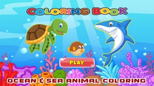 Ocean & Sea Animal Coloring Book Painting Drawing screenshot #1 for iPhone