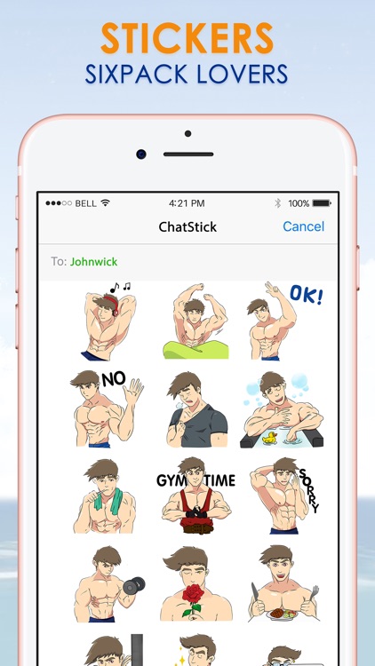 Sixpack lovers Stickers for iMessage