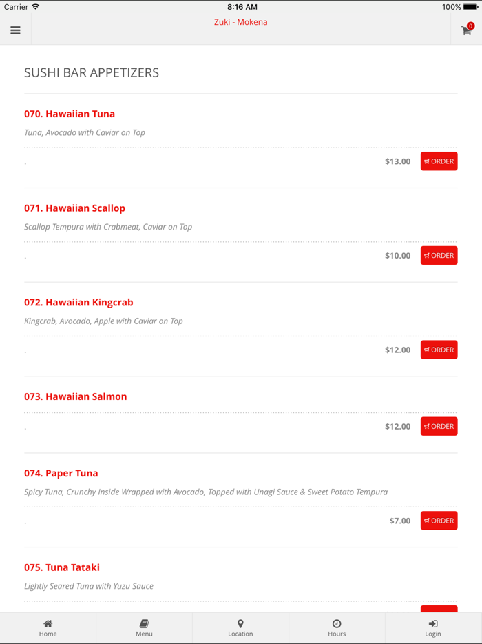 Zuki Mokena Online Ordering