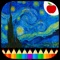 Make your own Vincent van Gogh art collection with Van Gogh Painting and Coloring by TeachersParadise