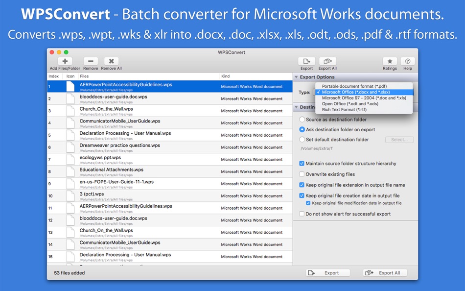 WPSConvert - for MS Works - 3.2 - (macOS)