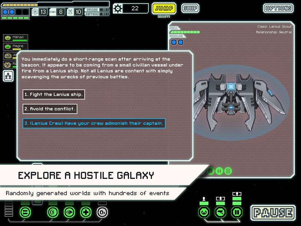 Screenshot do app FTL: Faster Than Light