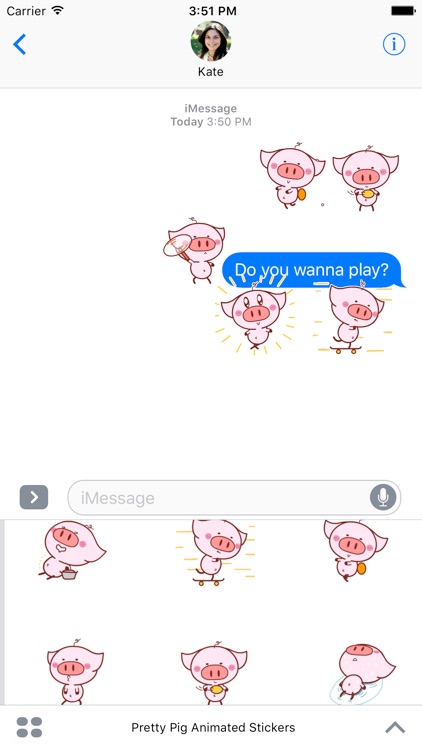 Pretty Pig Animated Stickers