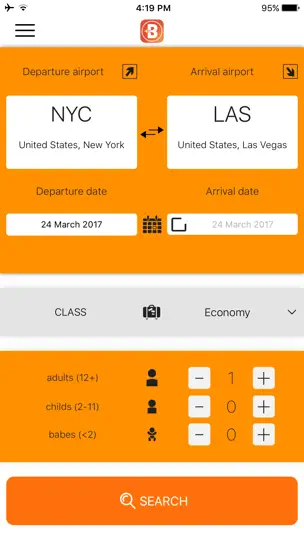 Скриншот BookAir: Сheap Flights & Airfare Deals. на iPhone 1
