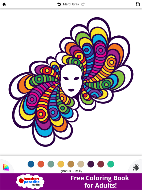 Screenshot #6 pour Coloring Book for Adults: Mardi Gras Fat Tuesday