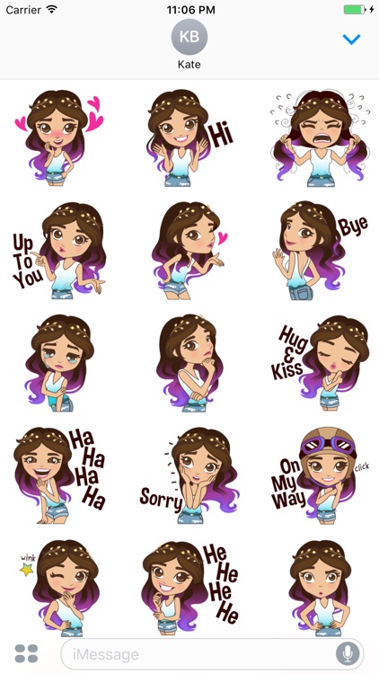 Amelia The Colorful Girl Stickers