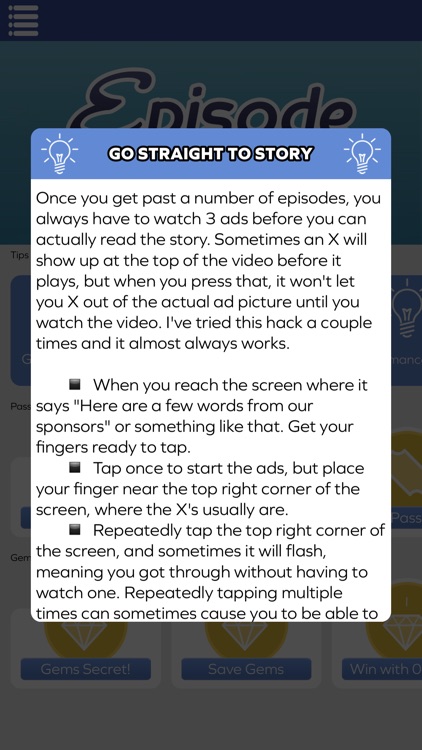 Passes & Gems Cheats for Episode Choose Your Story