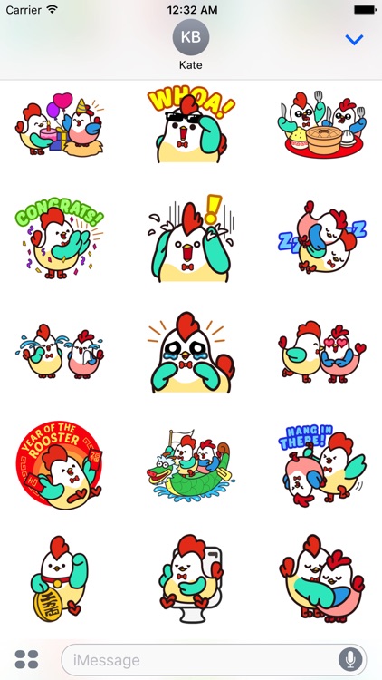 Cute Roosters Stickers