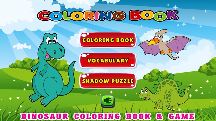 Dinosaur Free Kids Coloring Book - Vocabulary Game