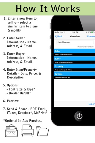 Pocket Bill of Sale Lite screenshot 2