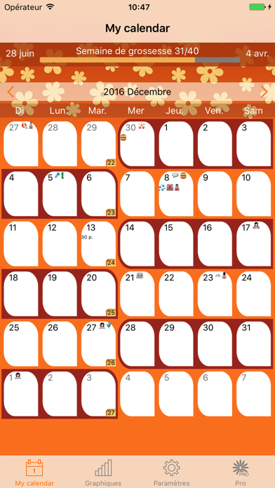 Screenshot #1 pour WomanLog Pregnancy Calendar