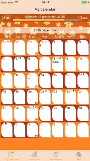 Capture d'écran de WomanLog Pregnancy Calendar sur iPhone 1