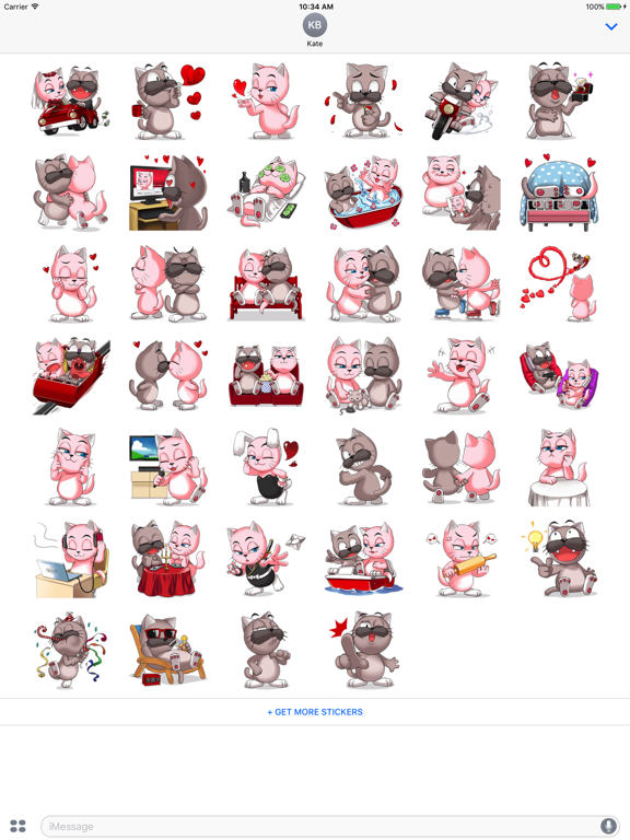 Screenshot #4 pour Oreo In Love 2 - Cute cat stickers for iMessage