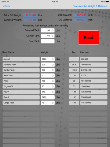 WeightBalance screenshot 2