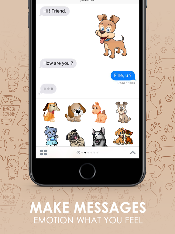 Screenshot #5 pour Cute Puppies Stickers Themes by ChatStick