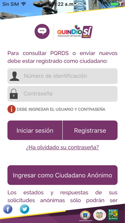 Gobernación Quindío PQRDS