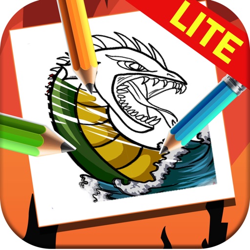 Coloring Books on Dragons & Beasts Cartoon Lite iOS App