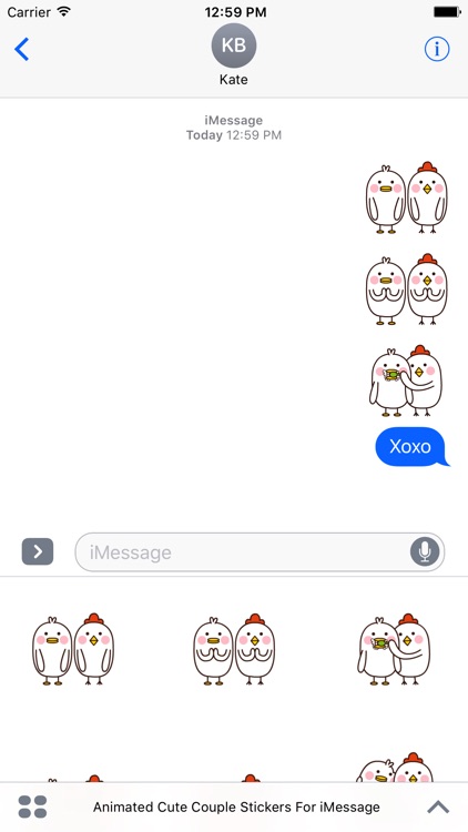 Animated Cute Couple Stickers For iMessage screenshot-3