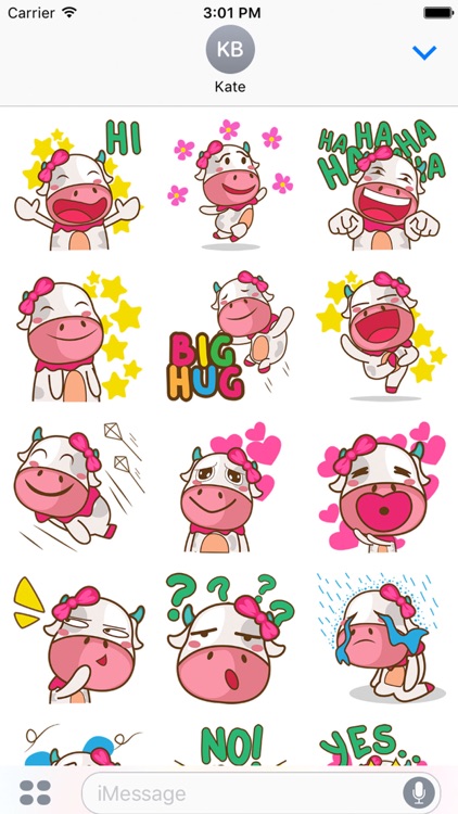 Mira the sweet cow for iMessage Sticker