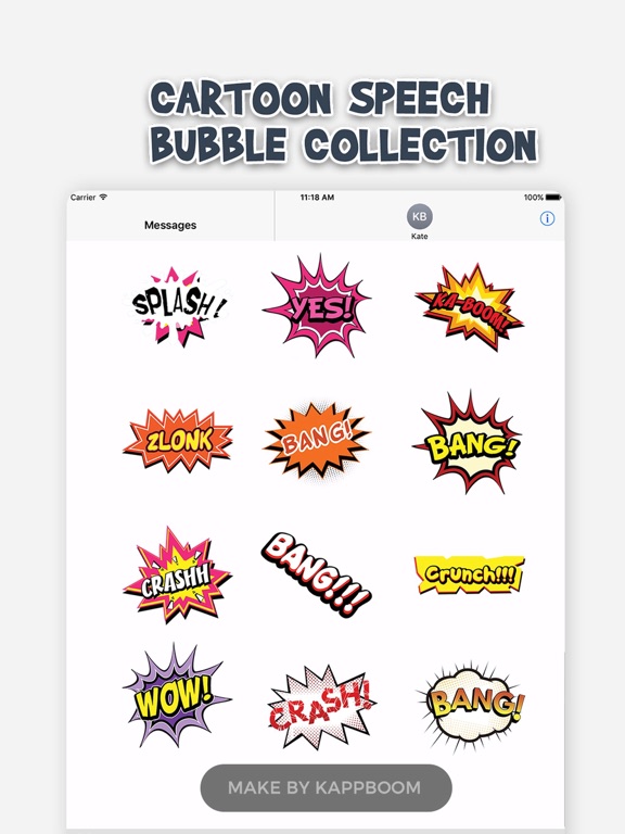 Cartoon Comic Stickers iPad screenshot