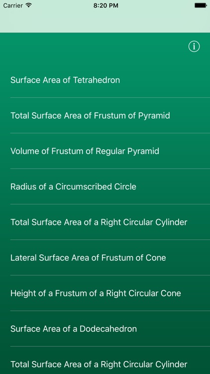Basic Shapes Formulas