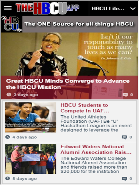 The HBCU App iPad screenshot 5 - News app