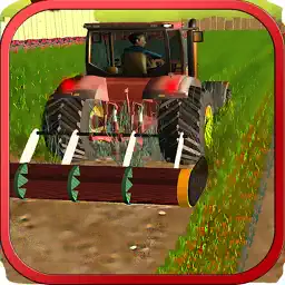 Lawn mowing & harvest 3d Tractor farming simulator app icon