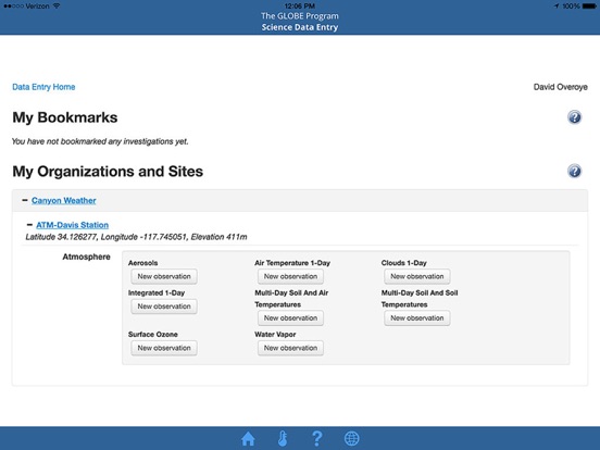 GLOBE Data Entry iPad screenshot