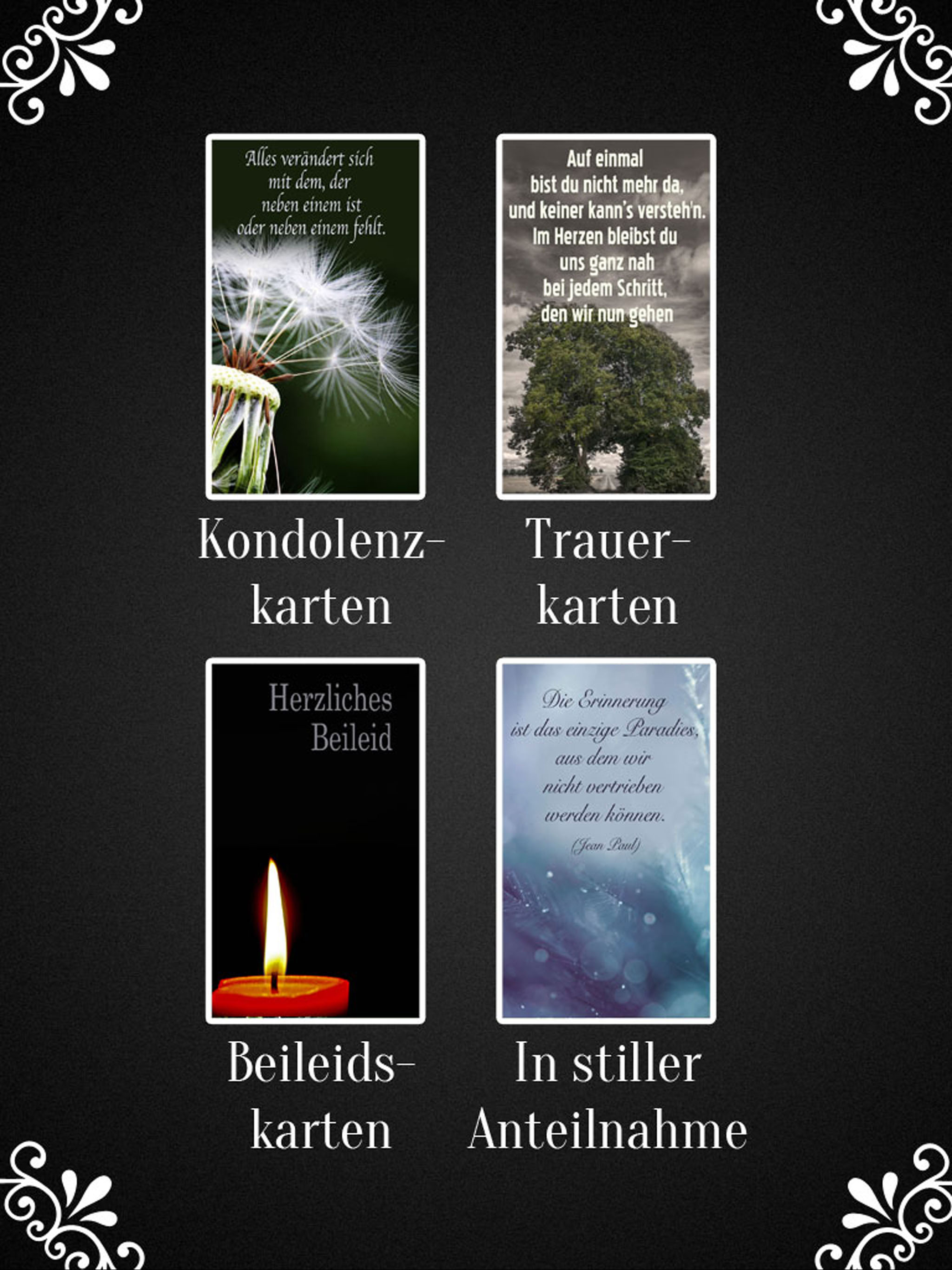 Trauerkarten Beileidskarten Kondolenzkarten TRAUER screenshot 9