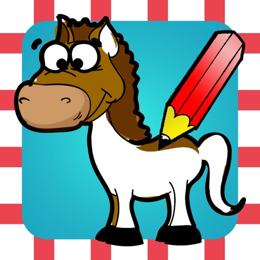 A Coloring Book of Horses for Children: Learn to draw and color pony, horse riding, equestrian and more iOS App
