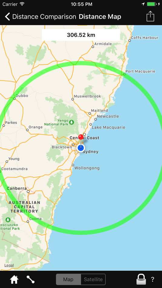 #3. Distance Comparison Map (iOS) By: Purple Development