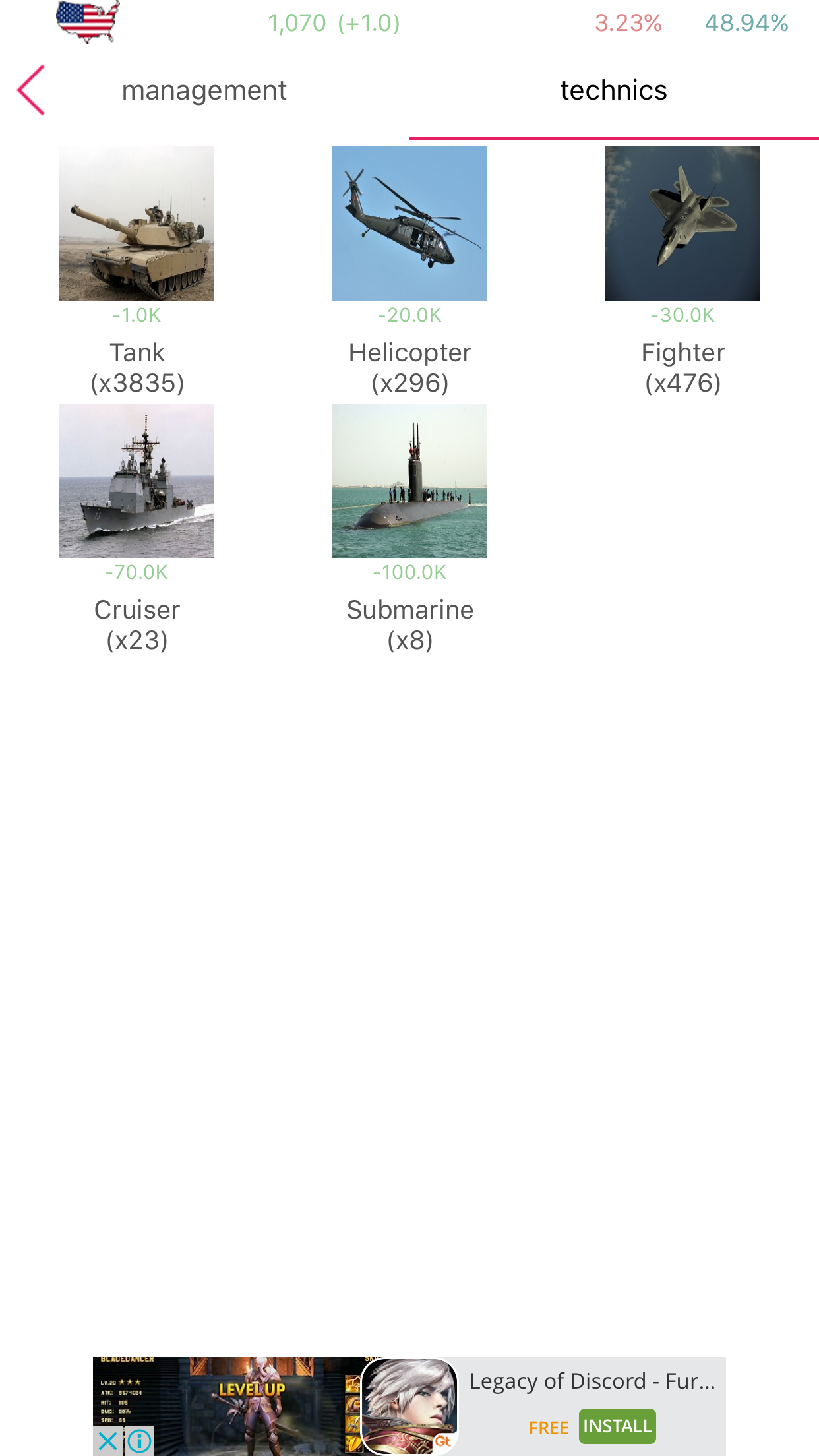 Simulator of USA