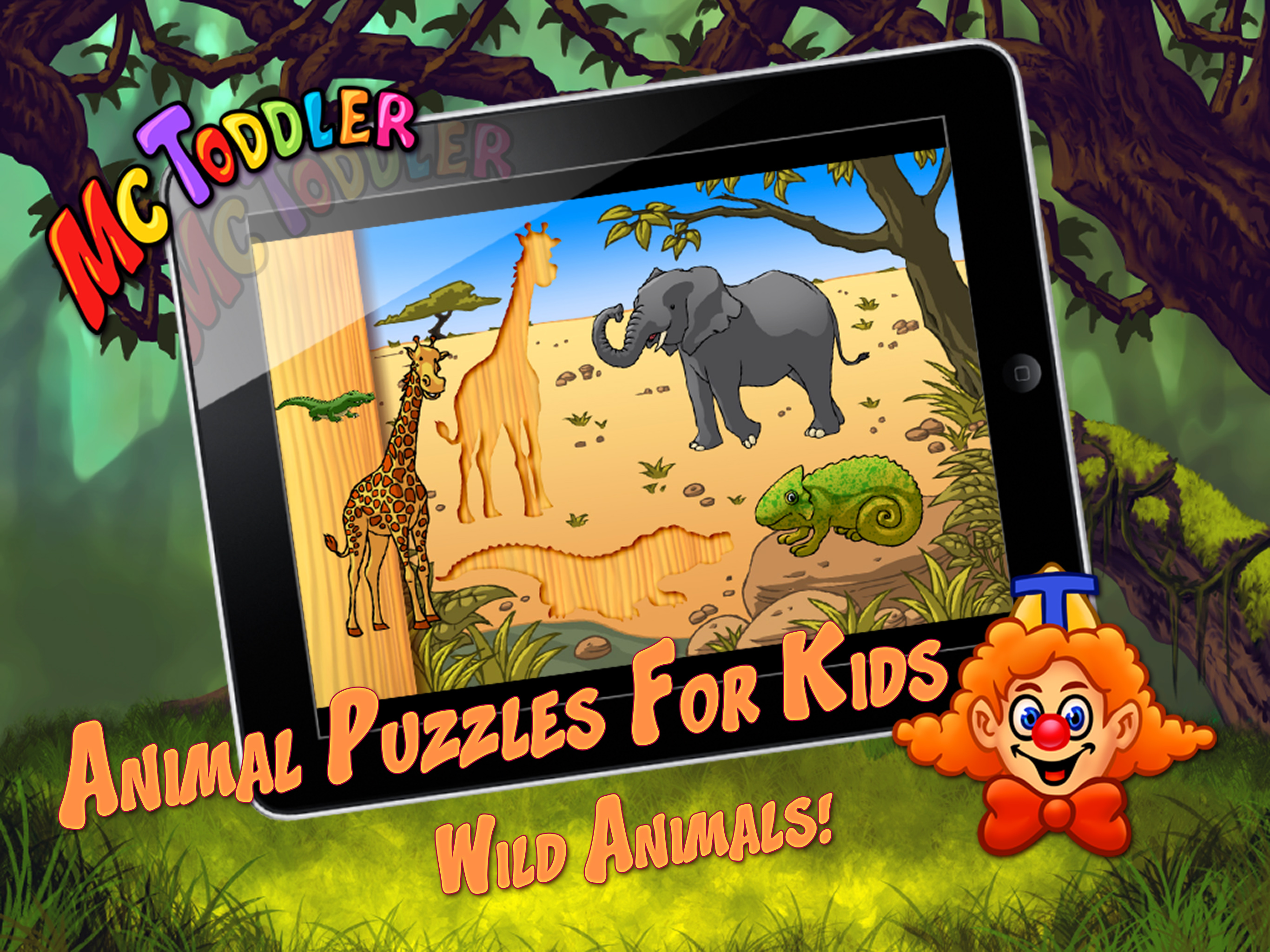 Free wild animals puzzles for kids and babies