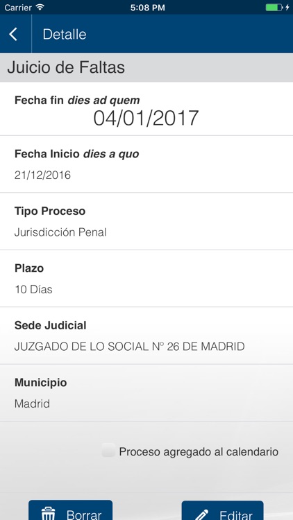 Calculadora Plazos Procesales screenshot-4