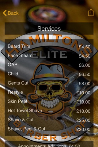 Hamiltons Barbers screenshot 2